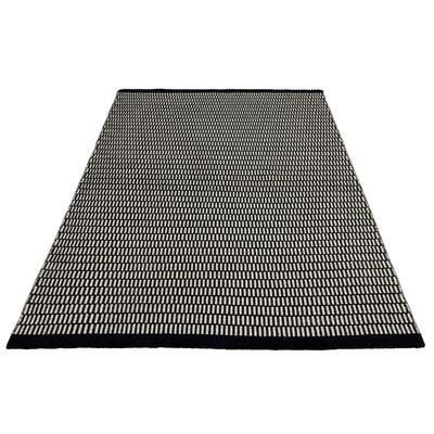 Tammi villamatto 80x200 cm musta/valkoinen